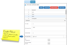 An example of a Code Filter in Survey Shaper.